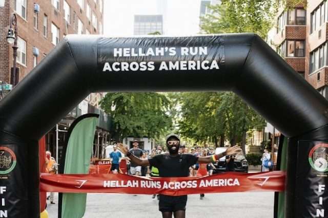 Hellah runs across America 5,149.9 kilometres from Los Angeles to New York City