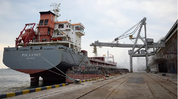 The first shipment of grain leaves Ukraine since invasion